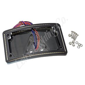 Letric Lighting Letric Lighting 99-03 Sportster Perfect Plate Light Black Curved License Plate Frame - LLC-CPPL-B1
