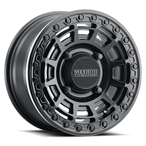 Method Wheels Method Wheels Method MR415 Beadlock 15x7 / 5+2/38mm Offset / 5x4.5 / 76mm CB Matte Black Wheel - Gloss Black Ring - MR415570121052B