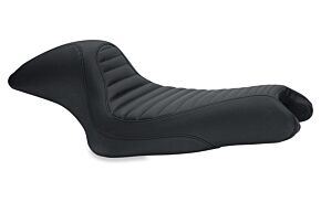 Mustang Motorcycle Mustang Motorcycle Cafe Solo Seat, Tuck and Roll, Black - 76691