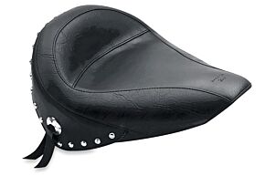 Mustang Motorcycle Mustang Motorcycle Mustang 00-15 Harley Softail Standard Rear Tire Touring Solo Seat w/Studs - Black - 76174
