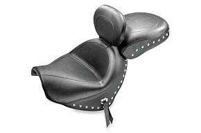 Mustang Motorcycle Mustang Motorcycle Mustang 05-08 Suzuki Blvd C50,05-08 Blvd C50T,01-04 VL800 Volusia Std Touring 2PC Seat w/Studs-Black - 79282