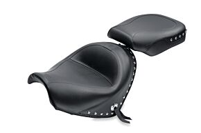 Mustang Motorcycle Mustang Motorcycle Mustang 05-08 Suzuki Bouleva C50,05-08 C50T,01-04 VL800 Volusia Touring 2PC Seat w/Studs - Black - 75810
