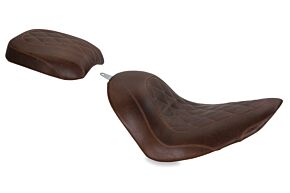 Mustang Motorcycle Mustang Motorcycle Mustang 06-17 Harley Softail Wide Tire (200mm) Tripper Solo Seat Diamond Stitch - Distressed Brown - 76788