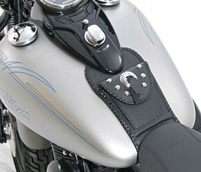 Mustang Motorcycle Mustang Motorcycle Mustang 08-13 Harley FLSTB Softail Tank Bib w/Studs - Black - 93349