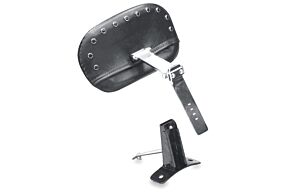 Mustang Motorcycle Mustang Motorcycle Mustang 08-21 Harley FL Touring Driver Backrest Kit w/Blk Pearl Studs- Black - 79068