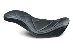 Mustang Motorcycle Mustang Motorcycle Mustang 14-17 Harley Fat Bob Super Tripper 1PC Seat Carbon - Black - 75987