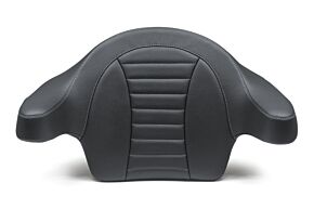 Mustang Motorcycle Mustang Motorcycle Mustang 14-21 HD FL Touring Extended Arm Wrap-Around Backrest Deluxe - Black w/Grey Stitching - 79014GM