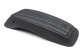 Mustang Motorcycle Mustang Motorcycle Mustang 14-23 HD FL Touring Saddlebag Lid Covers (Pair) Deluxe - Black w/ Red Stitching - 77640AB