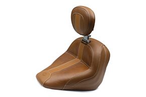 Mustang Motorcycle Mustang Motorcycle Mustang 15-21 Indian Scout Standard Touring Solo Seat w/Driver Backrest - Brown - 79508MV