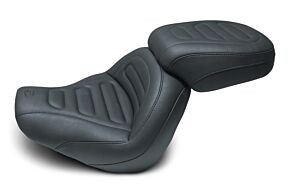 Mustang Motorcycle Mustang Motorcycle Mustang 18-21 Harley Fat Bob Standard Touring Passenger Seat Trapezoid - Black - 75888