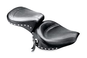 Mustang Motorcycle Mustang Motorcycle Mustang 58-84 Harley FX/FL Wide Touring 1PC Seat w/Studs - Black - 75511