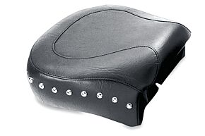 Mustang Motorcycle Mustang Motorcycle Mustang 82-03 Harley Sportster Wide Touring Passenger Seat w/Studs - Black - 75707