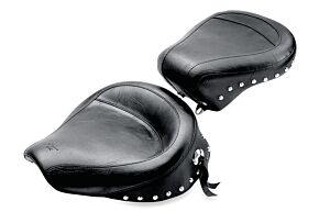 Mustang Motorcycle Mustang Motorcycle Mustang 91-05 Harley Dyna Wide Touring Passenger Seat w/Studs - Black - 75474