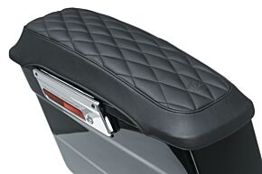 Mustang Motorcycle Mustang Motorcycle Mustang 93-13 Harley FL Touring Saddlebag Lid Covers Diamond Stitch - Black - 77636