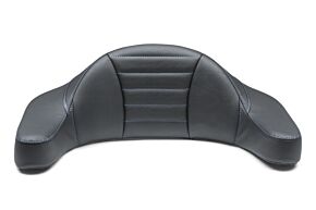 Mustang Motorcycle Mustang Motorcycle Mustang 93-13 HD FL Super Touring Extended Arm Wrap-Around Backrest Deluxe - Black w/Blue Stitching - 79013SB