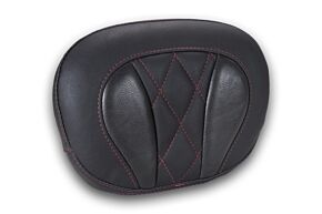 Mustang Motorcycle Mustang Motorcycle Mustang Deluxe Diamond Touring Sissy Bar Pad Black w/Dark Cherry Thread - 88450DC