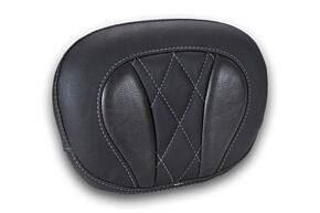 Mustang Motorcycle Mustang Motorcycle Mustang Deluxe Diamond Touring Sissy Bar Pad Black w/Gun Metal Gray Thread - 88450GM