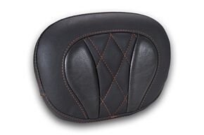 Mustang Motorcycle Mustang Motorcycle Mustang Deluxe Diamond Touring Sissy Bar Pad Black w/Mandarin Orange Thread - 88450MO