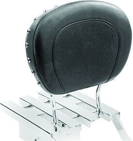 Mustang Motorcycle Mustang Motorcycle Mustang Harley FL Touring Sissy Bar Pad (12x9) w/Blk Pearl Studs - Black - 75320