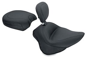 Mustang Motorcycle Mustang Motorcycle Plain Solo Seat with Driver Backrest - 79742