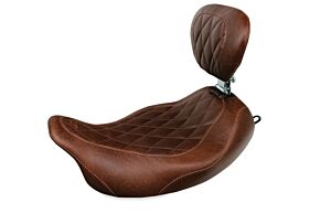 Mustang Motorcycle Mustang Motorcycle Solo Diamond Stitch, Distressed Brown - 79811