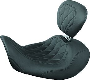 Mustang Motorcycle Mustang Motorcycle Solo with Backrest Diamond Forward, 13" W front, 10.5" W rear - 79807