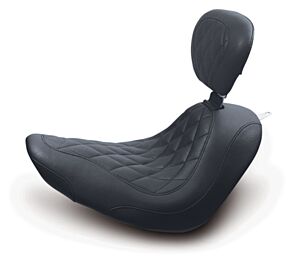 Mustang Motorcycle Mustang Motorcycle Solo with Backrest Diamond Stitch, 13" W front, 10" W rear - 79738
