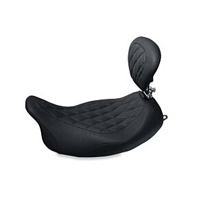 Mustang Motorcycle Mustang Motorcycle Solo with Backrest Diamond Stitch, 14" W front, 11.5" W rear - 79725