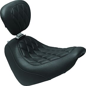 Mustang Motorcycle Mustang Motorcycle Solo with Backrest Diamond Stitch - 83016