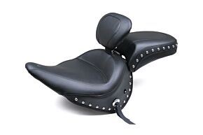 Mustang Motorcycle Mustang Motorcycle Studded Solo Seat with Driver Backrest - 79913