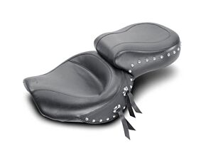 Mustang Motorcycle Mustang Motorcycle Wide Touring One-Piece Seat, Chrome Studded w/Conchos - 75008