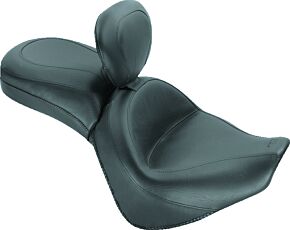 Mustang Motorcycle Mustang Motorcycle Wide Touring One-Piece Seat w/Driver Backrest, Original - 79617