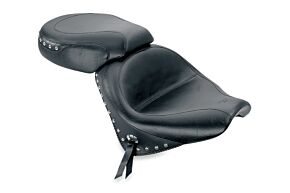Mustang Motorcycle Mustang Motorcycle Wide Touring Two-Piece Seat, Chrome Studded w/Conchos - 75906