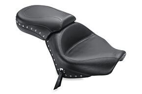 Mustang Motorcycle Mustang Motorcycle Wide Touring Two-Piece Seat, Chrome Studded w/Conchos - 76160