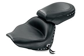Mustang Motorcycle Mustang Motorcycle Wide Touring Two-Piece Seat, Chrome Studded w/Conchos - 76190