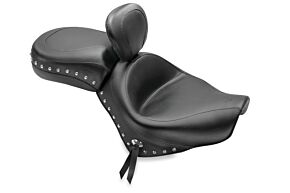 Mustang Motorcycle Mustang Motorcycle Wide Touring Two-Piece Seat w/Driver Backrest - 79390