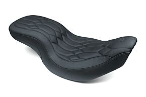 Mustang Motorcycle Mustang Motorcycle Wide Tripper Diamond Stitch w/o Backrest, Black, Front Width: 13", Rear Width: 10" - 75397