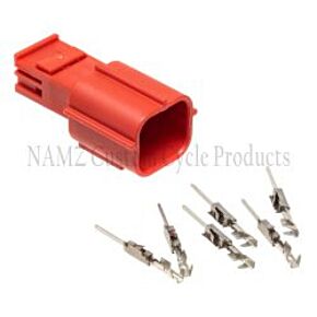 Namz NAMZ 21-23 HD Mating 6-Position Male Red Connector & Terminal Kit for OBD-II - N-OBD-II