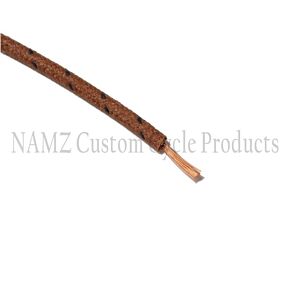 Namz NAMZ OEM Color Cloth-Braided Wire 25ft. Pack 16g - Brown w/Black Tracer - NCBW-10