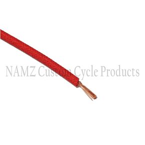 Namz NAMZ OEM Color Cloth-Braided Wire 25ft. Pack 16g - Red - NCBW-2