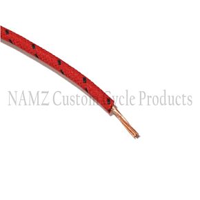 Namz NAMZ OEM Color Cloth-Braided Wire 25ft. Pack 16g - Red w/Black Tracer - NCBW-20