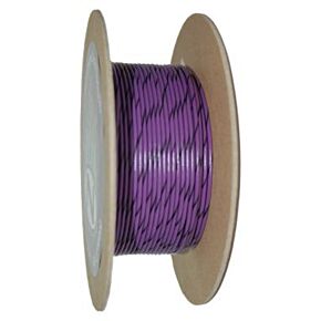 Namz NAMZ OEM Color Primary Wire 100ft. Spool 20g - Violet/Black Stripe - NWR-70-100-20