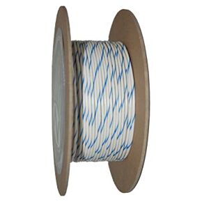 Namz NAMZ OEM Color Primary Wire 100ft. Spool 20g - White/Blue Stripe - NWR-96-100-20