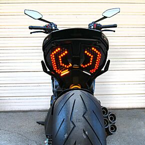 NEW RAGE CYCLES New Rage Cycles 23+ Ducati Diavel V4 Rear Turn Signals w/Side Mount License Plate - DV4-RB-SIDE