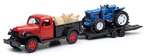 New Ray Toys New Ray Toys 1946 Dodge Power Wagon with Farm Tractor/ Scale - 1:32 - SS-54296B