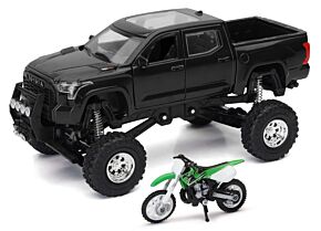 New Ray Toys New Ray Toys Toyota Tundra Pro Lifted Truck Black with Kawasaki Dirt Bike 1:32 Scale - SS-54446