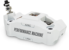 Performance Machine Performance Machine 125 x 4 Race Series Radial Mount Caliper with ARC - Left - White - 0052-2427-WC