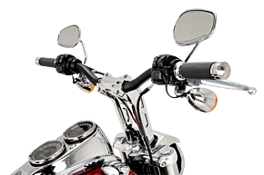 Performance Machine Performance Machine Phatbar H-Bar Assy, 9in Riser, 1-1/4in Bar, Int Wire, Gauge Mnt - Chrome - 0208-2195M-CH