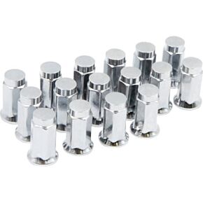 RACELINE Raceline Hex/Flat Lug Nuts - 12mm x 1.25/17mm - 16 Pack - Chrome - RLUG-BX16C