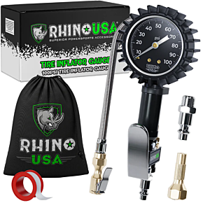 Rhino USA Rhino USA 100 Psi Analog Tire Inflator Gauge - RGAUGE-0100